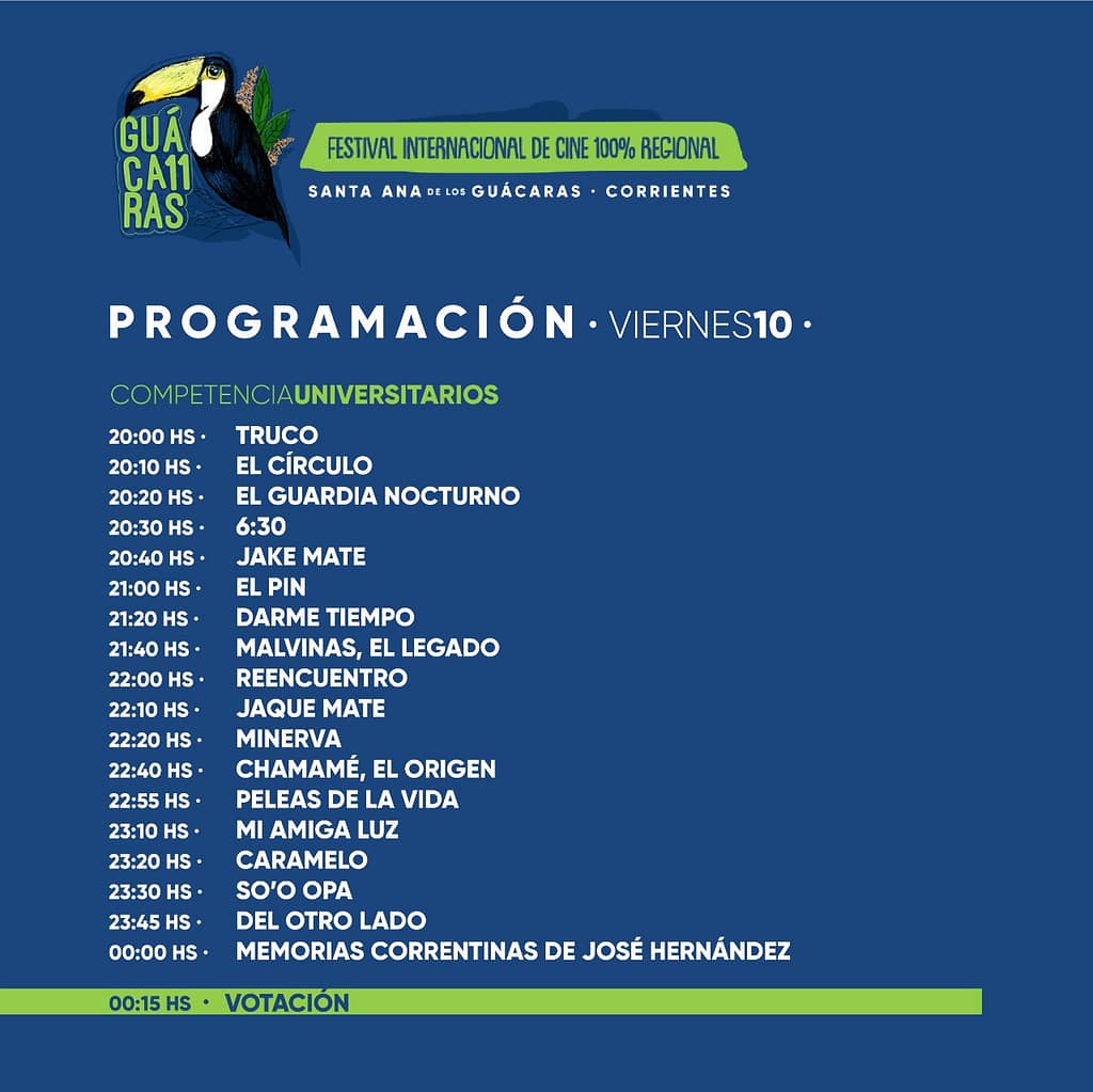 Guácaras Festival Internacional de Cine 100% Regional – Programación 1